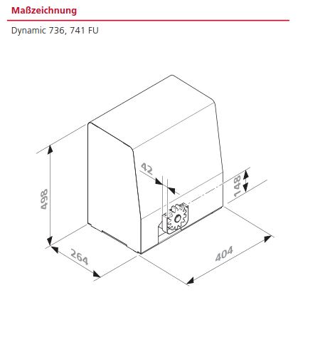 Marantec Kompaktantrieb Dynamic 741 FU mit vormontiertem induktiven Signal-Übertragungssystem,