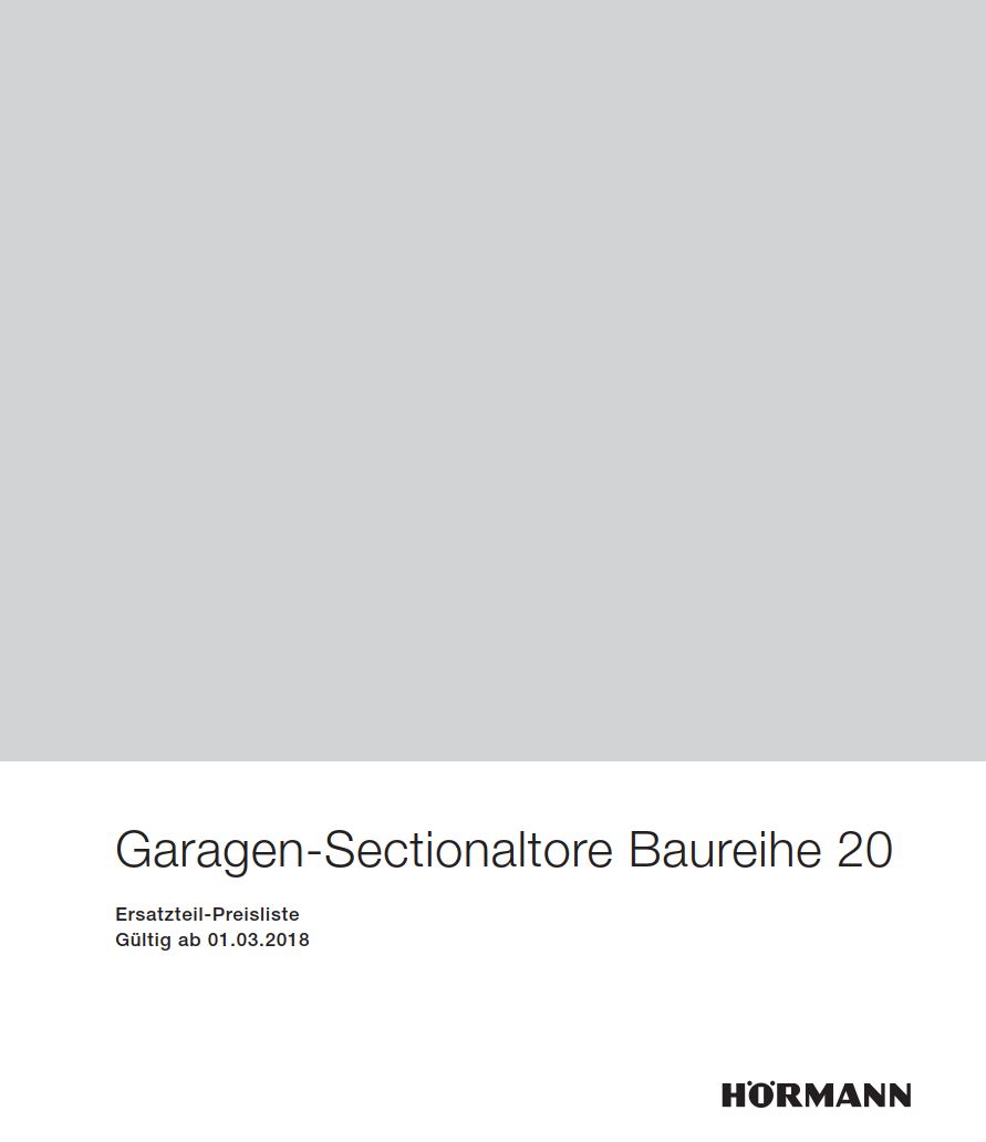 Hörmann Sectionaltore Ersatzteile für Baureihe 20