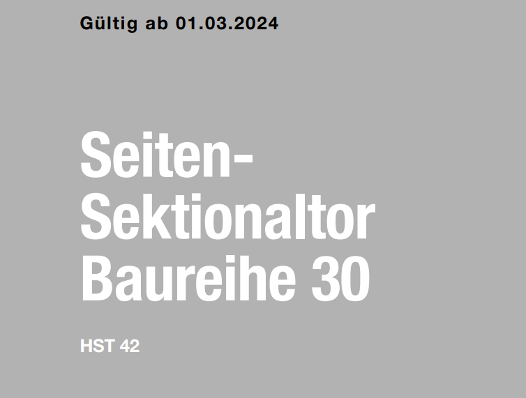 Hörmann Ersatzteile und Zubehör für das Seitensektionaltore der Baureihe 30-HST42 