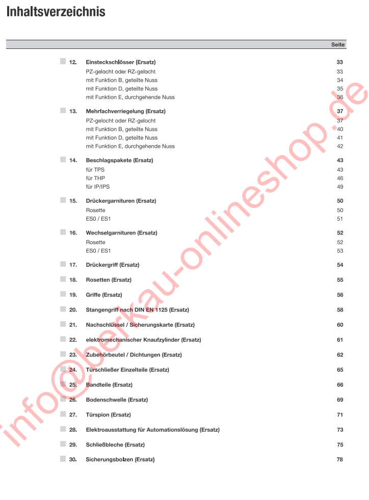 Inhaltverzeichnis für Hörmann​ Thermisch getrennte Türen Thermo46, Thermo65, Thermo, ISOPRO, ISOPRO Secur, MZ Thermo46, MZ Thermo65, KSI Thermo46