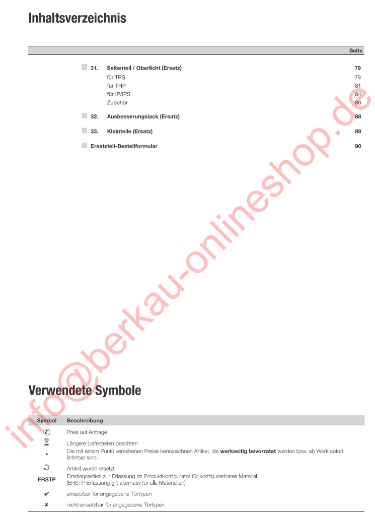 Inhaltverzeichnis für Hörmann​ Thermisch getrennte Türen Thermo46, Thermo65, Thermo, ISOPRO, ISOPRO Secur, MZ Thermo46, MZ Thermo65, KSI Thermo46