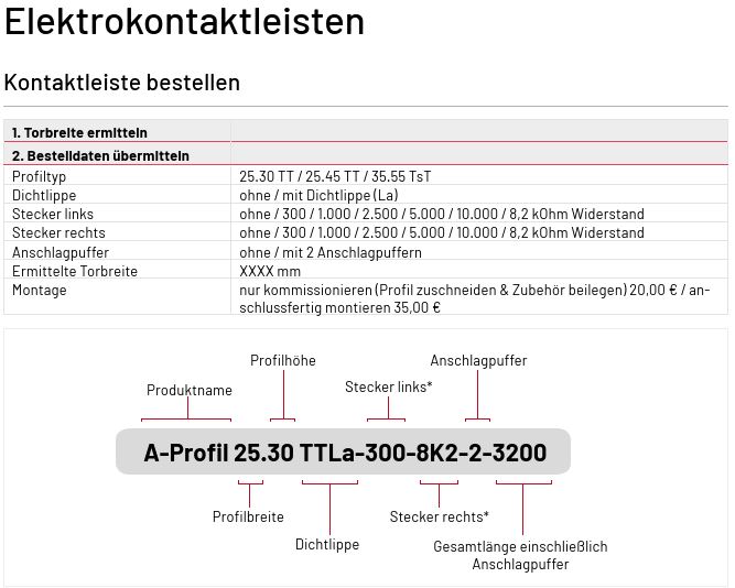 Marantec Elektrokontaktleiste bestellen für Dreh-und Schiebetore