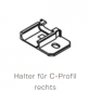 Preview: Normstahl Halter für C-Profil Rechtslauf für SST ab 02/11 mit Alu-Reno-Schiene, für Seitensektionaltor Top 08.1997-11.2012, N001638-00-00