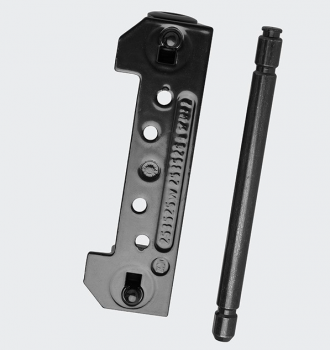 Schüco Original Ersatzteil Scherenlager mit Scherenlagerstift schwarz Schüco Beschlag 2000 / Systembeschlag  Profilsystem Schüco Schnicks / Corona AS 60 / CT 70 / SI82, 25474700