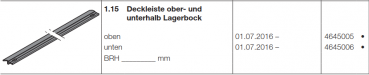 Hörmann Deckleiste ober- und unterhalb Lagerbock unten, Doppelgaragen-Schwingtor N 500, 4645006