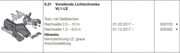 Hörmann voreilende Lichtschranke VL1-LE Reichweite 6,0–10 m, 635703, 637450