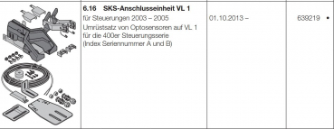 Hörmann SKS-Anschlusseinheit voreilende Lichtschranke VL1 für Steuerungen 2003 – 2005, 639219