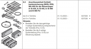 Hörmann Anschlusseinheit Schließkantensicherung, 637009