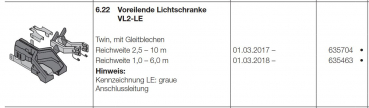 Hörmann voreilende Lichtschranke VL2 LE Reichweite 6,0–10 m, 635704, 637451