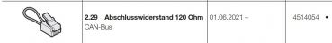 Hörmann Abschlusswiderstand 120 Ohm CAN-Bus für 545, 560 Steuerung, 4514054