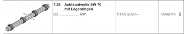 Hörmann Achtkantwelle SW 70 mit Lagenringen Garagen-Rolltor RollMatic T, 8992075