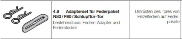 Hörmann Adapterset für Federpaket Schwingtore N80 / F80 / Schlupftürtor, 195666