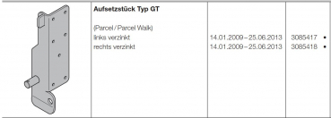 Hörmann AufsetzstückTyp GT links Parcel-Parcel Walk, 3091852