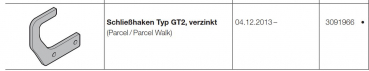 Hörmann Schließhaken Typ GT2 verzinkt Parcel-Parcel Walk für die Industrietore Baureihe 50, 3091966