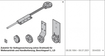 Hörmann Allgemeines Zubehör für die Industrietore der Baureihe 30-40-50 für die Seillagensicherung ohne Drahtseil für Wellenantrieb und Handkettenzug-Beschlagsart L-LD, 3044555