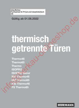 Ersatzteilliste für Hörmann​ Thermisch getrennte Türen Thermo46, Thermo65, Thermo, ISOPRO, ISOPRO Secur, MZ Thermo46, MZ Thermo65, KSI Thermo46