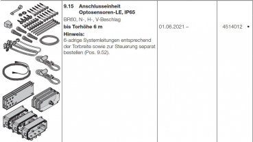 Hörmann Anschlusseinheit VL/8K2, IP65, N-, H-, V-Beschlag, 4514014