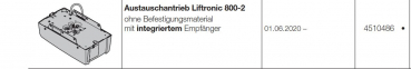 Hörmann Austauschantrieb Liftronic 800-2 ohne  ​Befestigungsmaterial mit integriertem Empfänger, 4510486