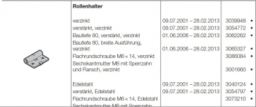 Hörmann Rollenhalter RH002 Bautiefe 42 verstärkt, verzinkt Baureihe 40, 50, 3054772