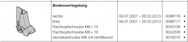 Hörmann Bodenverriegelung rechts für die Industrietorbaureihe 30, 40- 50, 3096718, 3054914