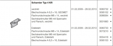 Hörmann Scharnier Typ 4 KR verzinkt für die Industrie-Baureihe 40-50, 3080732