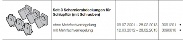 Hörmann Scharnierabdeckungen Set 3 für Schlupftür mit Schrauben für die Industrie-Baureihe 40-50, 3091201