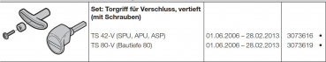 Hörmann Set: Torgriff für Verschluss vertieft mit Schrauben TS 42-V (SPU F42, APU F42) Baureihen 40, 50, 3073616