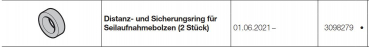 Hörmann Distanz- und Sicherungsring für Seilaufnahmebolzen (2 Stück) der Baureihe 60, 3098279