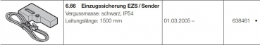 Hörmann Einzugssicherung EZS / Sender Vergussmasse schwarz IP54 Leitungslänge 1500 mm, 638461