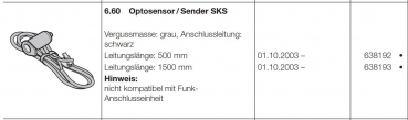 Hörmann Optosensor Sender SKS, 638192, Vergussmasse grau Länge 500 mm