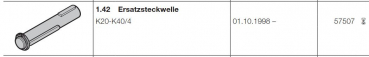 Hörmann Roll und Rollgittertorantrieb: Ersatzsteckwelle K20-K40/4 , 57507