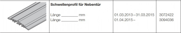 Hörmann Schwellenprofil für Nebentür Beschlagsteile für Türen der Baureihe 50-60, 3094036