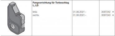 Hörmann Fangvorrichtung rechts für Torbeschlag L, LD Baureihe 60, 3097243