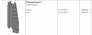 Hörmann Führungsbogen 5 rechts Baureihe 60, 3098080