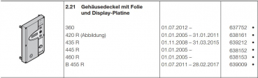 Hörmann Gehäusedeckel mit Folie und Display-Platine Steuerung B455 R, 639009