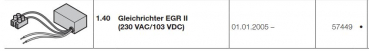 Hörmann Ersatzteile und Zubehör für Industrie Roll-und Rollgittertore; Gleichrichter EGR II (230 VAC/103 VDC), 57449