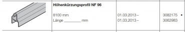 Hörmann Zubehör für Torglieder der Baureihe 50 Höhenkürzungsprofil NF 96, 3062983