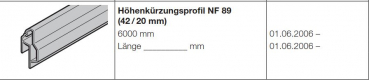 Hörmann Höhenkürzungsprofil NF 89 eloxiert (42 / 20 mm) der Baureihe 40, 3057522