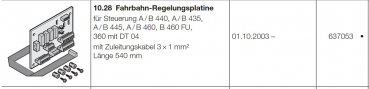 Hörmann Fahrbahn-Regelungsplatine für Steuerung A / B 440, A / B 435,  A / B 445, A / B 460, B 460 FU,, 637053