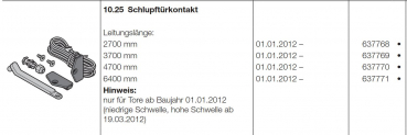 Hörmann Schlupftürkontakt Leitungslänge 6400 mm, 637771