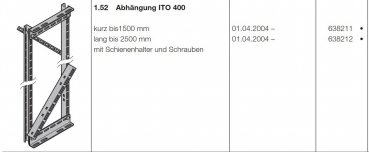 Hörmann Abhängung kurz bis1500 mm, 638211