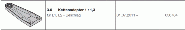 Hörmann Industrieantriebe WA 300 S4 Ersatz Kettenadapter 1:1-3, 636784