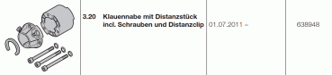 Hörmann Industrieantriebe WA 300 S4 Klauennabe mit Distanzstück incl-Schrauben und Distanzclip, 638942