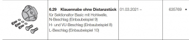 Hörmann Klauennabe ohne Distanzstück WA 300 S4 für Sektionaltor, 635769