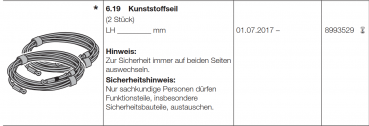 Hörmann Kunststoffseil für Garagen-Deckenlauftor - RollMatic OD, 8993529