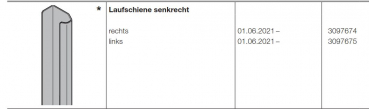 Hörmann Laufschiene senkrecht, links, für Industrietore-Baureihe 60