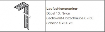 Hörmann Laufschienenanker für Baureihe 20, 30 und 40, EcoStar, 3047047, 1101301