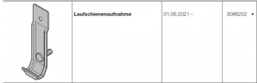 Hörmann Laufschienenaufnahme Baureihe 60, 3096252