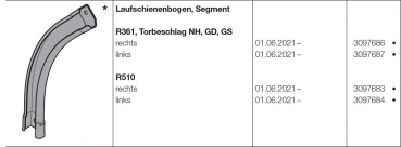 Hörmann Laufschienenbogen, Segment R510 links Baureihe 60, 3097684