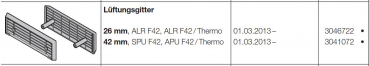 Hörmann Lüftungsgitter 26 mm fuer ALR F42-ALR F42-Thermo,  Zubehör für Torglieder der Baureihe 50 3046722